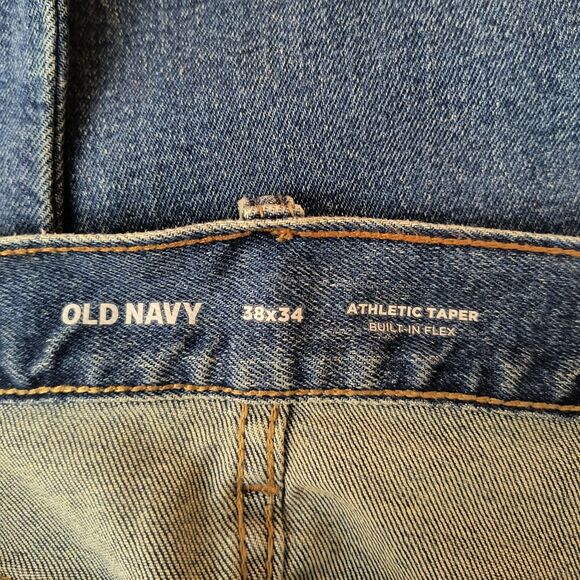 Old Navy Jeans Men's 40x33 Blue Athletic Taper Built-In Flex Stretch Denim - Picture 4 of 5